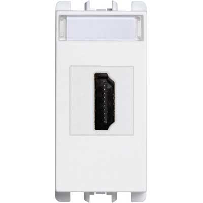 nea - Priza HDMI  cu un adaptor 19 pini F/F, 1 modul,Alb Aparataj, Modular