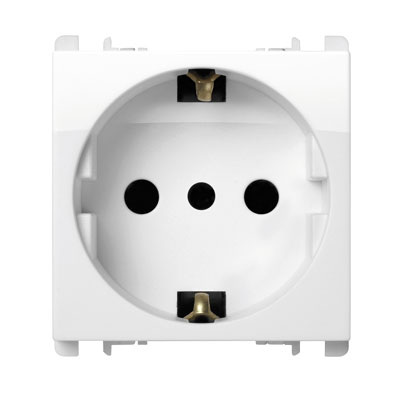 nea - Priza P30, 2P+T 16A-250V, 2 mod,Alb Glaciar