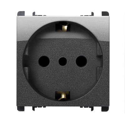 nea - Priza P30, 2P+T 16A-250V, 2 mod, Antracit Metalizat