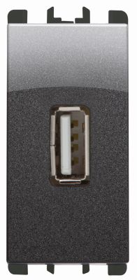 nea - Priza USB 5V 1.2A 2 porturi USB, 1 mod., otel inchis