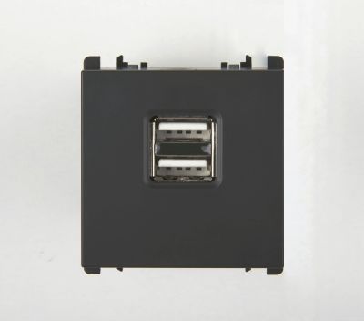 nea - Priza USB 5V 1.2A 2 porturi USB, 2 mod., Antracit