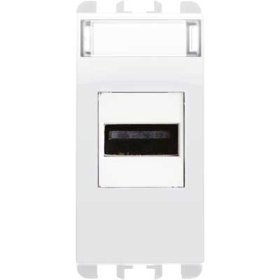 nea - Priza USB cu prindere cu suruburi, 1 modul,Alb Glaciar