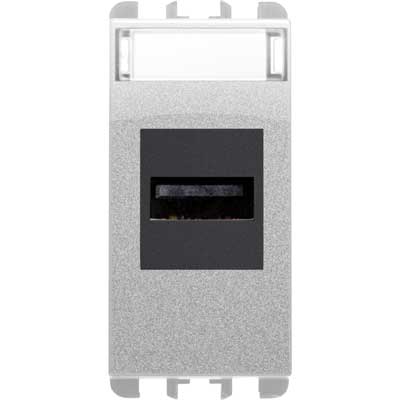 nea - Priza USB cu prindere cu suruburi, 1 modul, Aluminiu