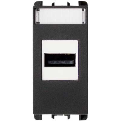nea - Priza USB cu prindere cu suruburi, 1 modul, Antracit Aparataj, Modular