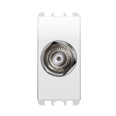 nea - Priza coaxiala BNC, pentru cablu sertizat RG58 (50 Ohm), a crimpare, 1 mod,Alb Glaciar Aparataj, Modular