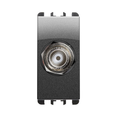 nea - Priza coaxiala BNC, pentru cablu sertizat RG58 (50 Ohm), a crimpare, 1 mod, culoare Otel inchis Aparataj, Modular