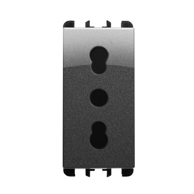 nea - Priza derivatie, 2P+T 16A-250V, P11-P17, 1 mod culoare Otel inchis Aparataj, Modular