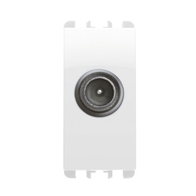 nea - Priza pasanta att. 14 dB, tata, IEC 169-2, 1 mod,Alb Glaciar Aparataj, Modular