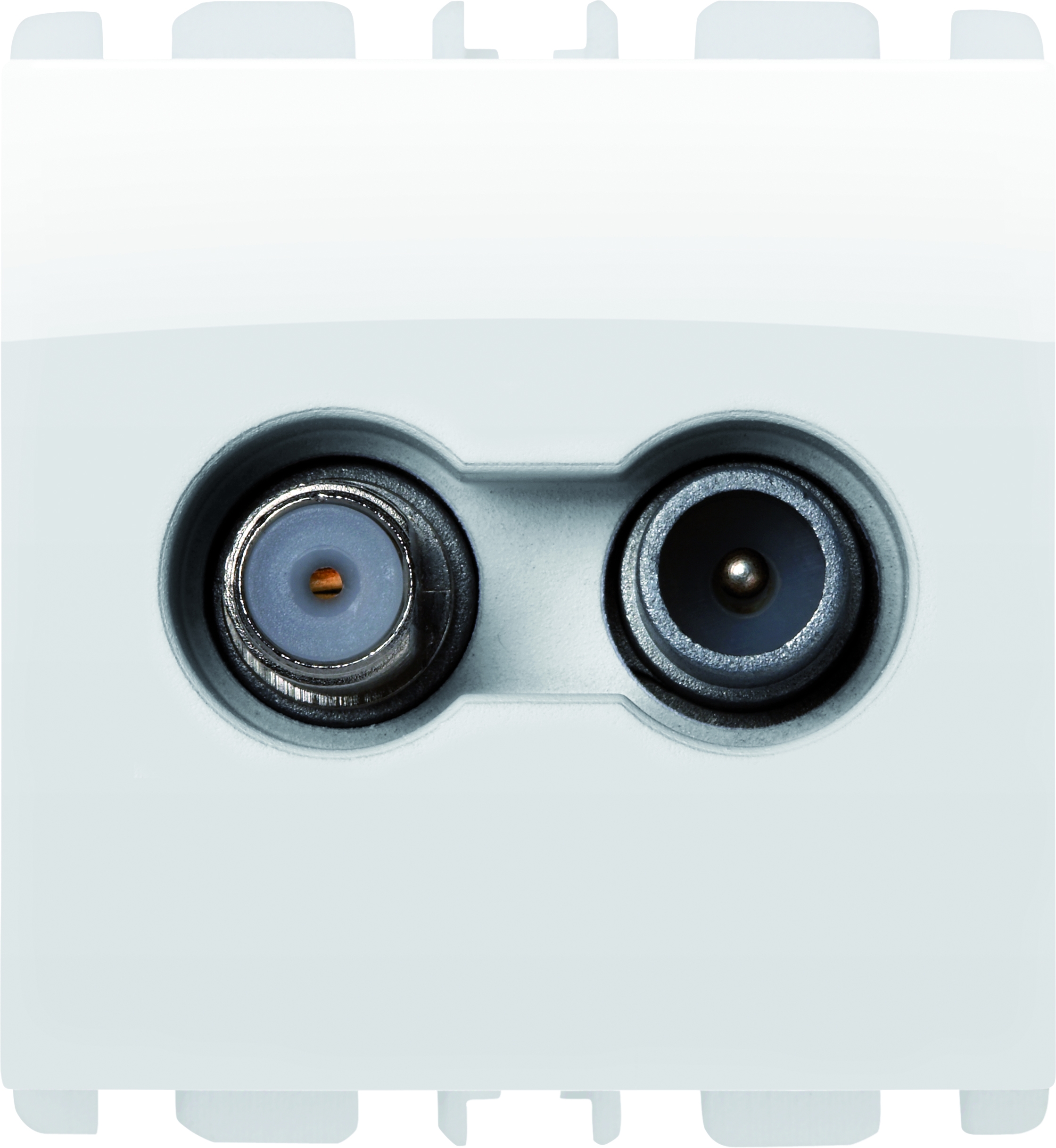 nea - Priza pasanta att. 14 dB, tata IEC 169-2 (TV) si mama (SAT), 2 mod,Alb Glaciar