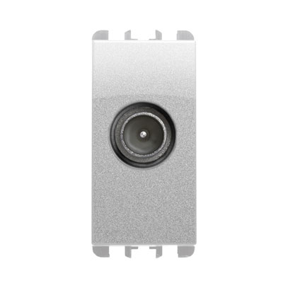 nea - Priza pasanta att. 18 dB, tata, IEC 169-2, 1 mod, Aluminiu Aparataj, Modular