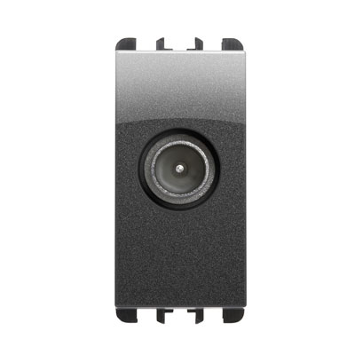 nea - Priza pasanta att. 18 dB, tata, IEC 169-2, 1 mod, culoare Otel inchis Aparataj, Modular