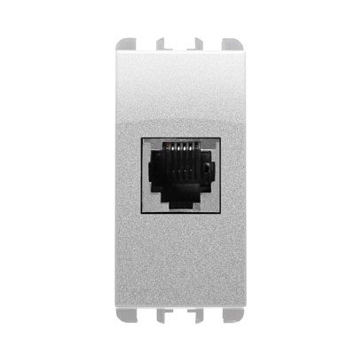 nea - Priza telefonica RJ11 6/4, 1 mod, Aluminiu Aparataj, Modular
