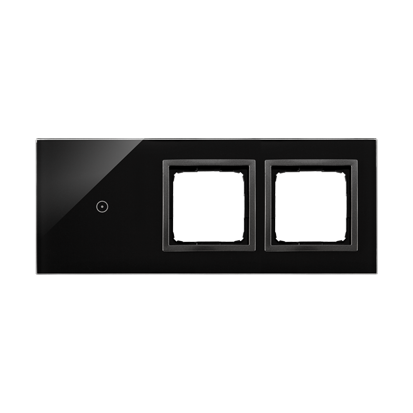 Panou Touch 3 module, modul 1:1 comanda touch, module 2 si 3: spatii pentru module antracit Simon 54, sticla neagra