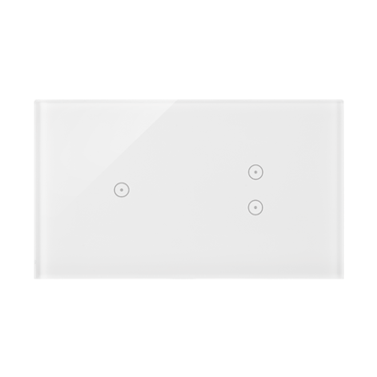 Panou Touch 2 module, modul 1:1 comanda touch, modul 2:2 comenzi verticale touch, sticla alb perlat Aparataj, Standard German