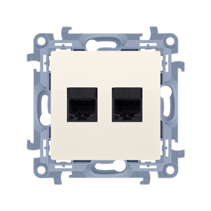 Priza RJ45 cat.5e + priza telefon RJ12, crem