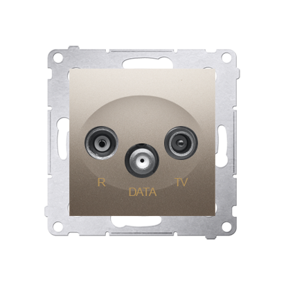 Priza  R-TV-DATA frecventa de intrare 5-862MHz, gold mat metalic