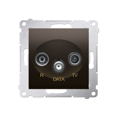 Priza  R-TV-DATA frecventa de intrare 5-862MHz, maron mat metalic