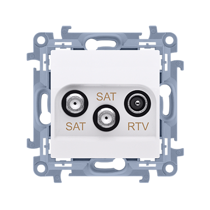 Priza RTV-SAT-SAT, aten. SAT 1-0.5dB,SAT 2-1.5  dB, RTV-0.5 dB, alb Aparataj, Standard German