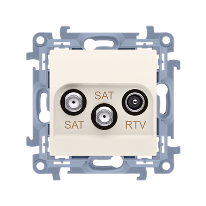 Priza RTV-SAT-SAT, aten. SAT 1-0.5dB,SAT 2-1.5  dB, RTV-0.5 dB, crem Aparataj, Standard German
