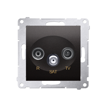 Priza R-TV-SAT de trecere R11dB TV-SAT 10dB, antracit metalic Aparataj, Standard German