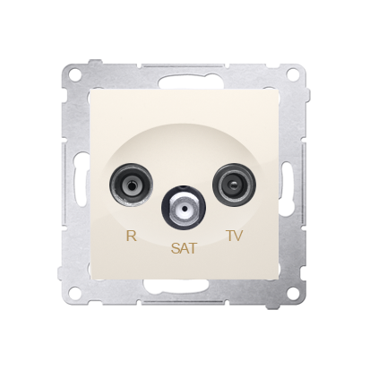 Priza R-TV-SAT de trecere R11dB TV-SAT 10dB, crem Aparataj, Standard German