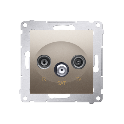 Priza R-TV-SAT final RTV 1.0dB, gold mat metalic Aparataj, Standard German