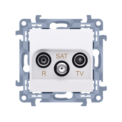 Priza RTV-SAT trecere,aten. R- 12dB, TV- 10dB, SAT -8 dB, alb Aparataj, Standard German