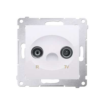 Priza R-TV  de  trecere, 16dB, alb