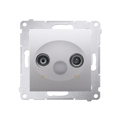 Priza R-TV  de  trecere, 16dB,silver mat metalic Aparataj, Standard German