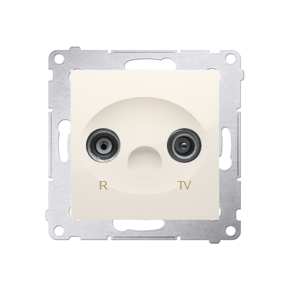 Priza R-TV  de  trecere, 18dB, crem