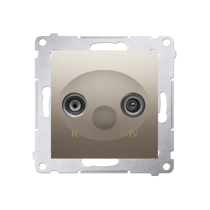 Priza R-TV  de  trecere, 23dB,gold mat metalic Aparataj, Standard German
