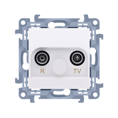 Priza RTV termminala, aten. TV-10dB, R-11 dB, alb Aparataj, Standard German