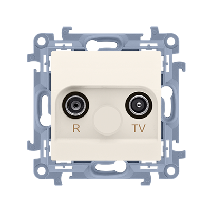 Priza RTV termminala, aten. TV-10dB, R-11 dB, crem