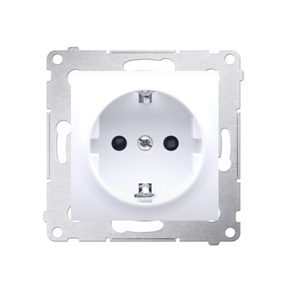 Priza Schuko  cu impamantare , 16 A, 250V~, alb Aparataj, Standard German