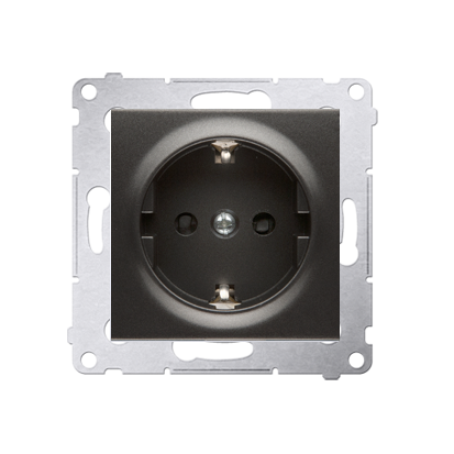 Priza Schuko  cu impamantare , 16 A, 250V~,  antracit metalic Aparataj, Standard German