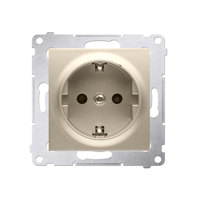 Priza Schuko  cu impamantare , 16 A, 250V~,gold mat metalic Aparataj, Standard German