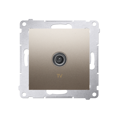 Priza TV, de capat pentru instalatii individuale, gold mat metalic Aparataj, Standard German
