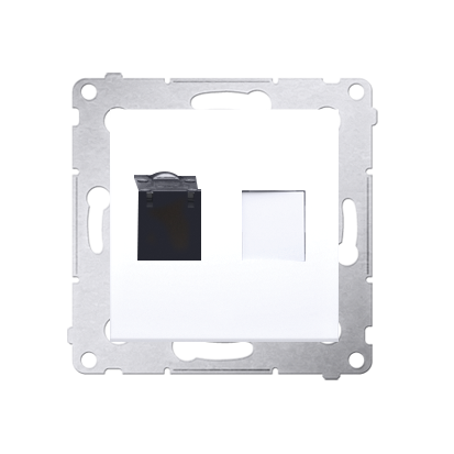 Priza calculator RJ45 cat6, cu protectie anti-praf, alb
