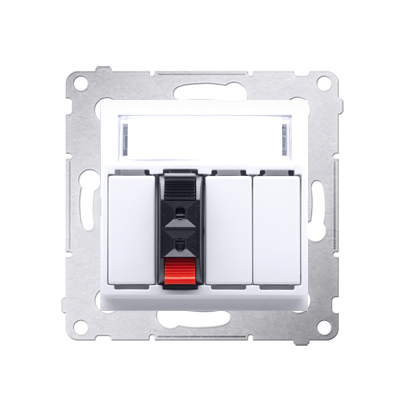 Priza difuzor 1 iesire, rubrica pentru descriere, pentru conectare 1 incinta acustica, alb Aparataj, Standard German