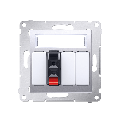 Priza difuzor 1 iesire, rubrica pentru descriere, pentru conectare 1 incinta acustica, silver mat metalic
