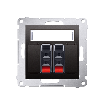 Priza difuzor 2 iesiri, rubrica pentru descriere, pentru conectare 2 incinte acustice, antracit metalic Aparataj, Standard German