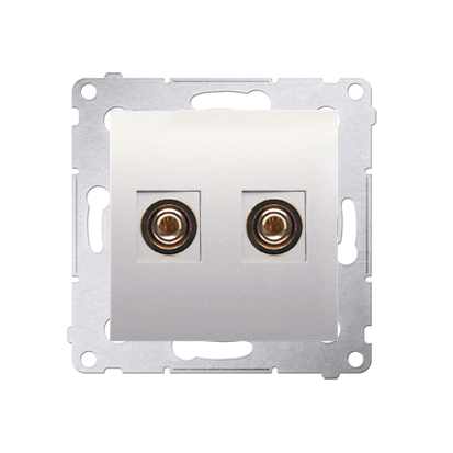 Priza difuzor pentru conectarea a 1 incinta acustica, diametru cablupentru iesire pana la 6mm2, crem Aparataj, Standard German