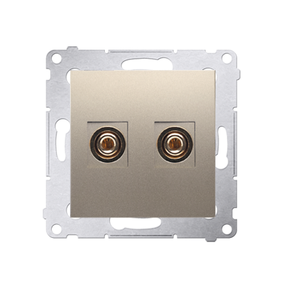 Priza difuzor pentru conectarea a 1 incinta acustica, diametru cablupentru iesire pana la 6mm2, gold mat metalic