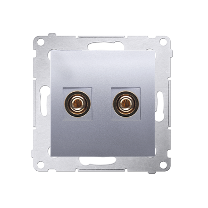 Priza difuzor pentru conectarea a 1 incinta acustica, diametru cablupentru iesire pana la 6mm2, silver mat metalic