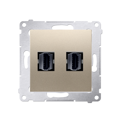 Priza dubla HDMI, gold mat metalic