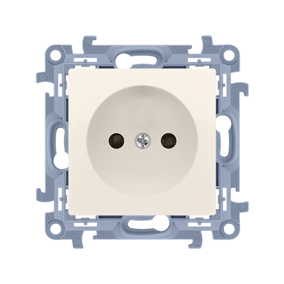 Priza fara impamantare, 16 A, 250V~,crem, borne cu surub