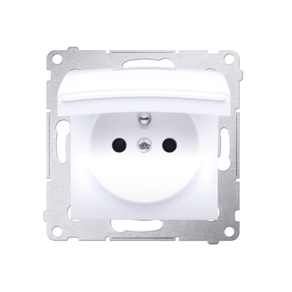 Priza pentru versiunea IP44 cu obturator garnitura de protectie, contine 16 A, 250 V~ 16 A, 250 V~, cleme cu surub; alb Aparataj, Standard German