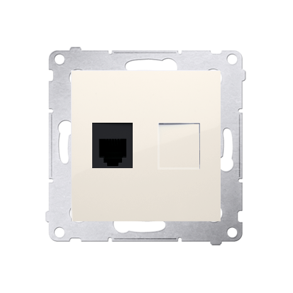 Priza telefon RJ12, crem Aparataj, Standard German