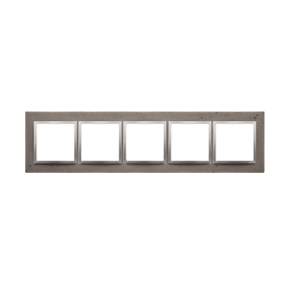 Rama cvintupla, beton inchis/silver mat metalic