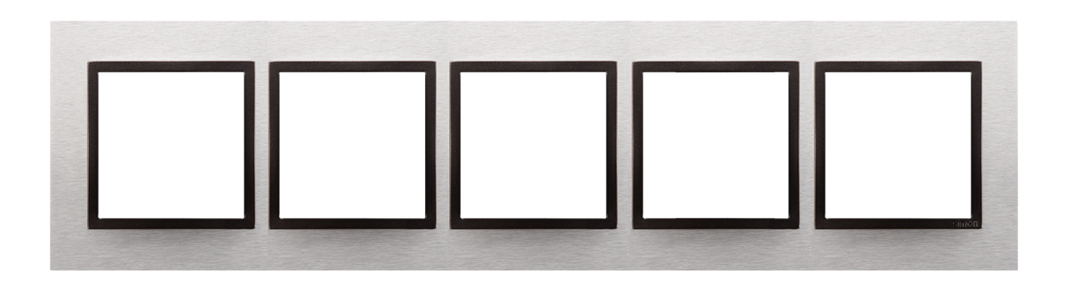 Rama cvintupla de metal IP20/IP44(a se folosi cu DUN5 pentru IP44), inox Yang